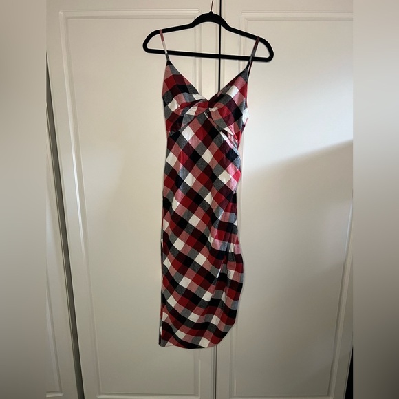 Monse Plaid Twisted Dress - Picture 3 of 16